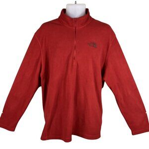 The North Face Men XXL Rage Red 1/4 Zip Pullover Fleece Pullover Sweater Stretch